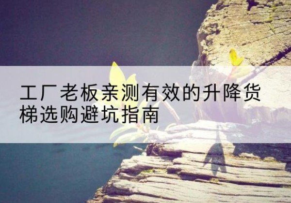 监利升降货梯怎么选-工厂老板亲测有效的升降货梯选购避坑指南